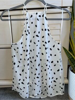 NWOT MINE Brush Stroke Halter Top L